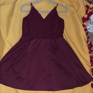 Burgundy lace and silk dress!